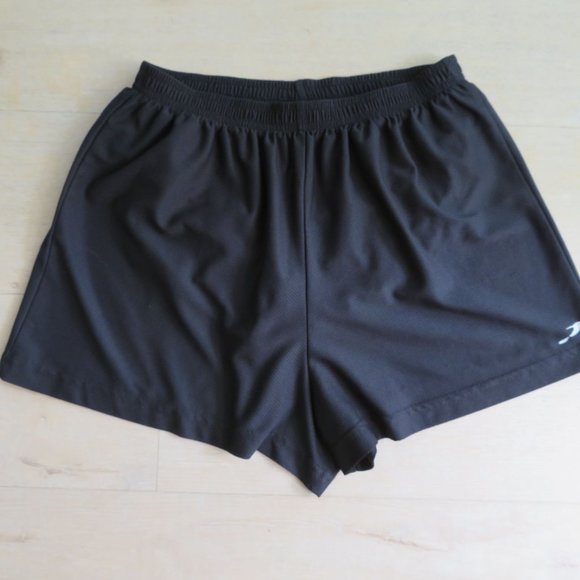 Vintage 90s Y2K Active Running Athletic Shorts M Black Elastic Panty Lined USA - Picture 1 of 6